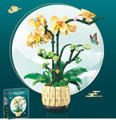 Orchid Artificial Plant Flower With Replaceable Flower Diy Office Home Decor Gift 971pcs Building Blocks Sets